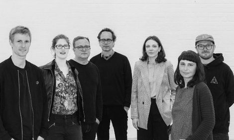 Das POCHEN-Team 2020 &#40;v.l.n.r.&#41;: Benjamin Gruner, Lucia Schaub. René Szymanski, Mark Frost, Maria Cuptior, Constanze Gröer, Philipp Nürnberger